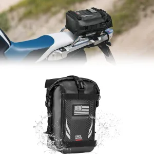 KEMIMOTO Universal Waterproof Motorcycle Tail Bag Compatible with Dirt Bike Adventure 6.5L Grey