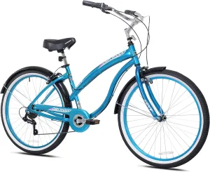 Kent International Women's 26 Inch Oakwood Beach Cruiser, Teal/White, Adult
