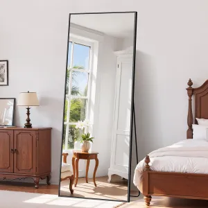 Koonmi Black 65"x24" Floor Mirror, Full Body Mirror with Stand, Full Length Mirror Wall Mirror Hanging or Leaning for Bedroom, Dressing Room, Living Room
