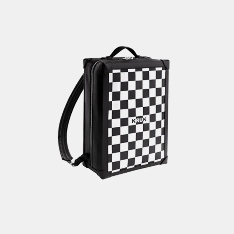 KRUK Checkered Leather Backpack