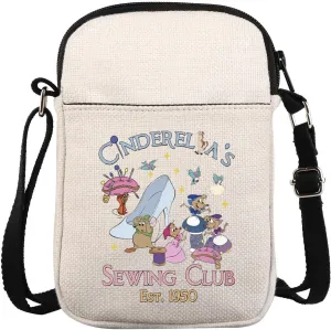 KUIYAI Princess Movie Inspired Crossbody Purse Bag Jaq Gus Gift WDW Character Gift Sewing Club Est 1950 Messenger Bag