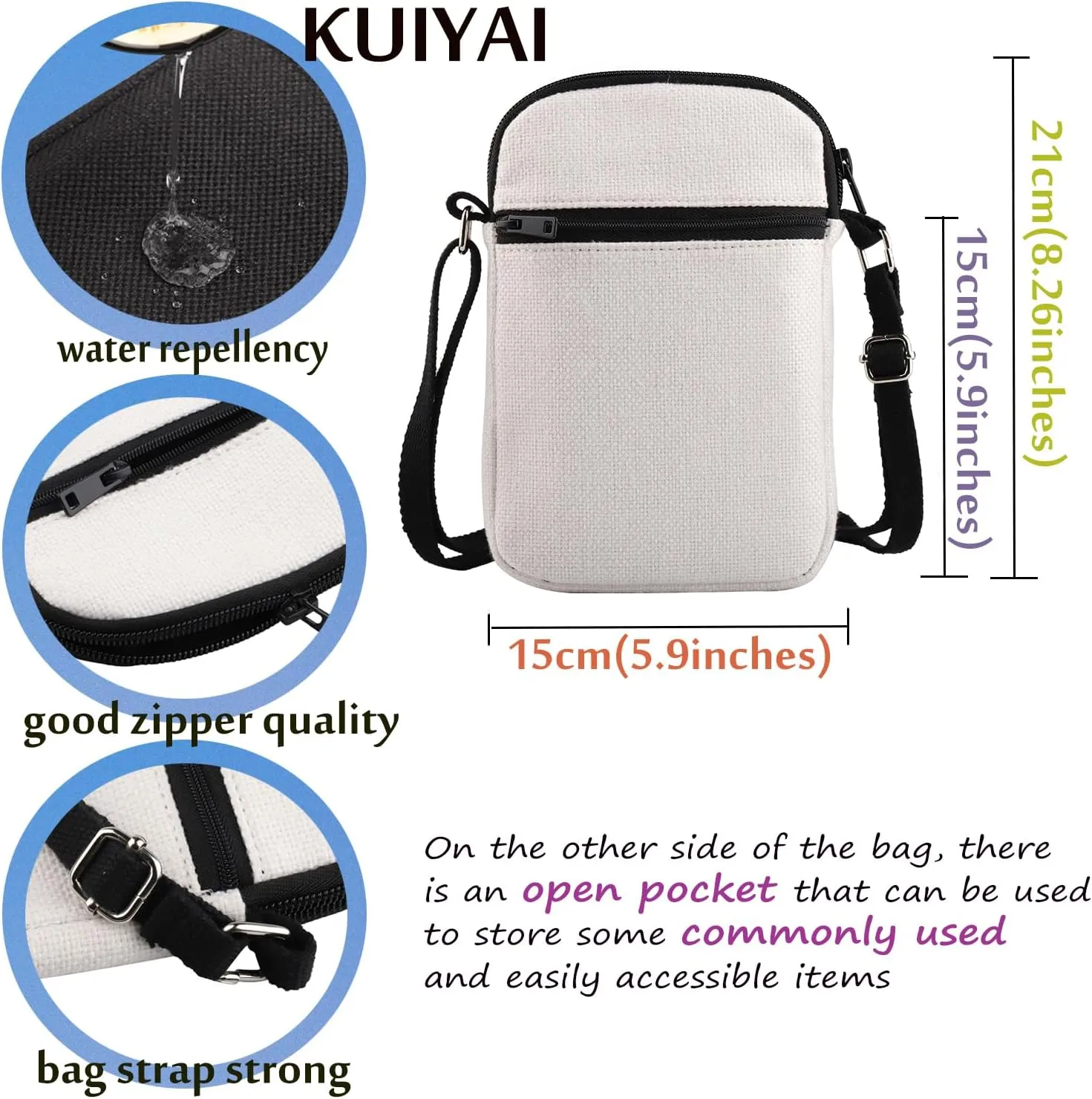 KUIYAI Princess Movie Inspired Crossbody Purse Bag Jaq Gus Gift WDW Character Gift Sewing Club Est 1950 Messenger Bag