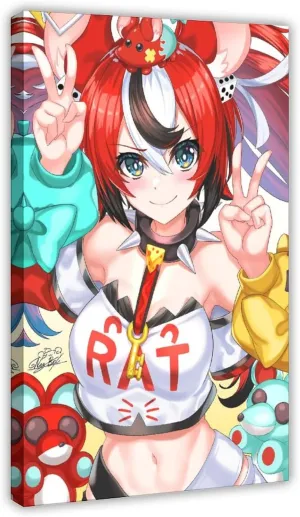 KyMyan Hololive Hakos Baelz Anime Girl HD6 Canvas Poster Wall Art Decor Print Picture Paintings for Living Room Bedroom Decoration Frame: Frame:24x36inch(60x90cm)