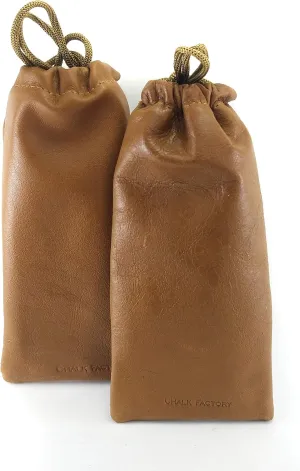 Lambskin Leather Drawstrings Pouch Tan, 9 cm X 15 cm