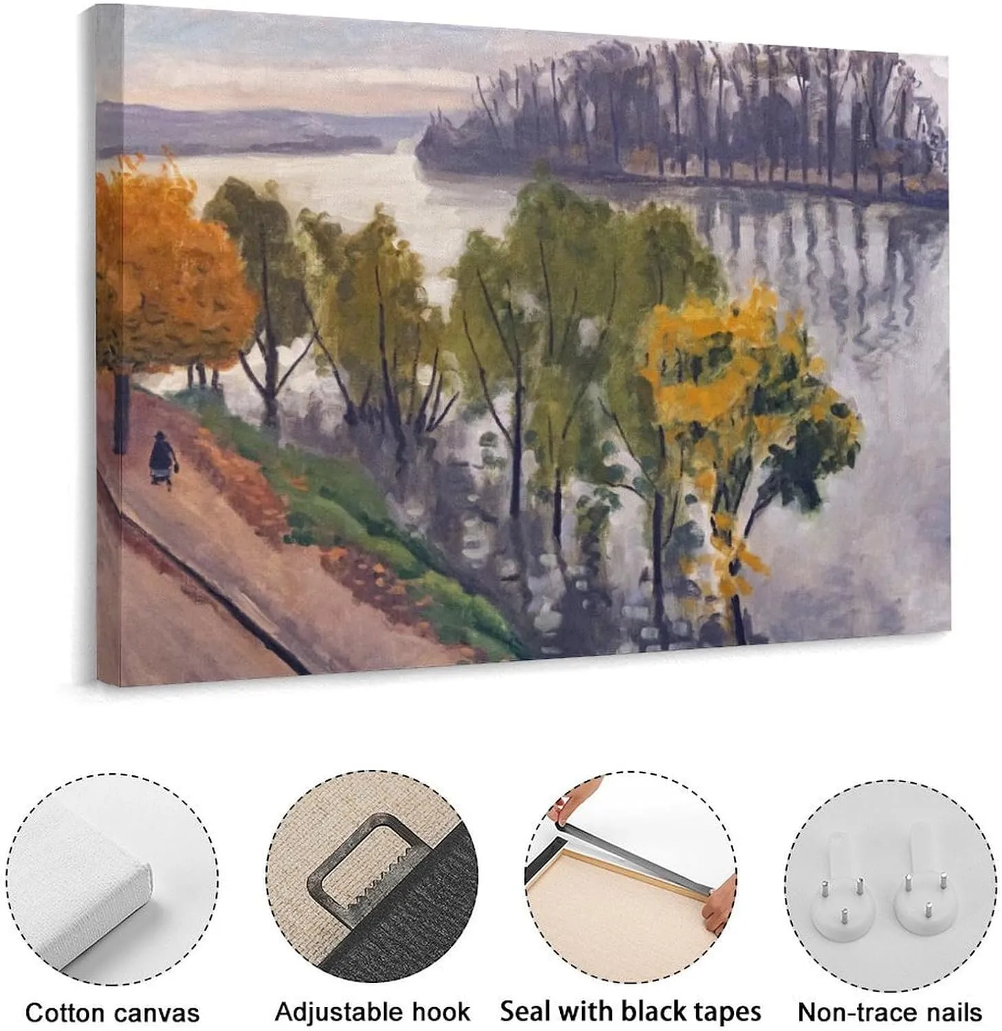 Landscape Painting The Seine at La Frette in Autumn Albert Marquet Canvas Prints Canvas Art Poster And Wall Art Picture Print Modern Family Bedroom Decor Posters 20x26inch(51x66cm)