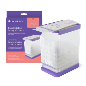 Lansinoh Breastmilk Storage Container with Quick-Freeze Tray, Stores up to 10 Breast Milk Bags, Made Without BPA/BPS, Freeze Bags Vertically and Horizontally, Includes 5 Milk Bags