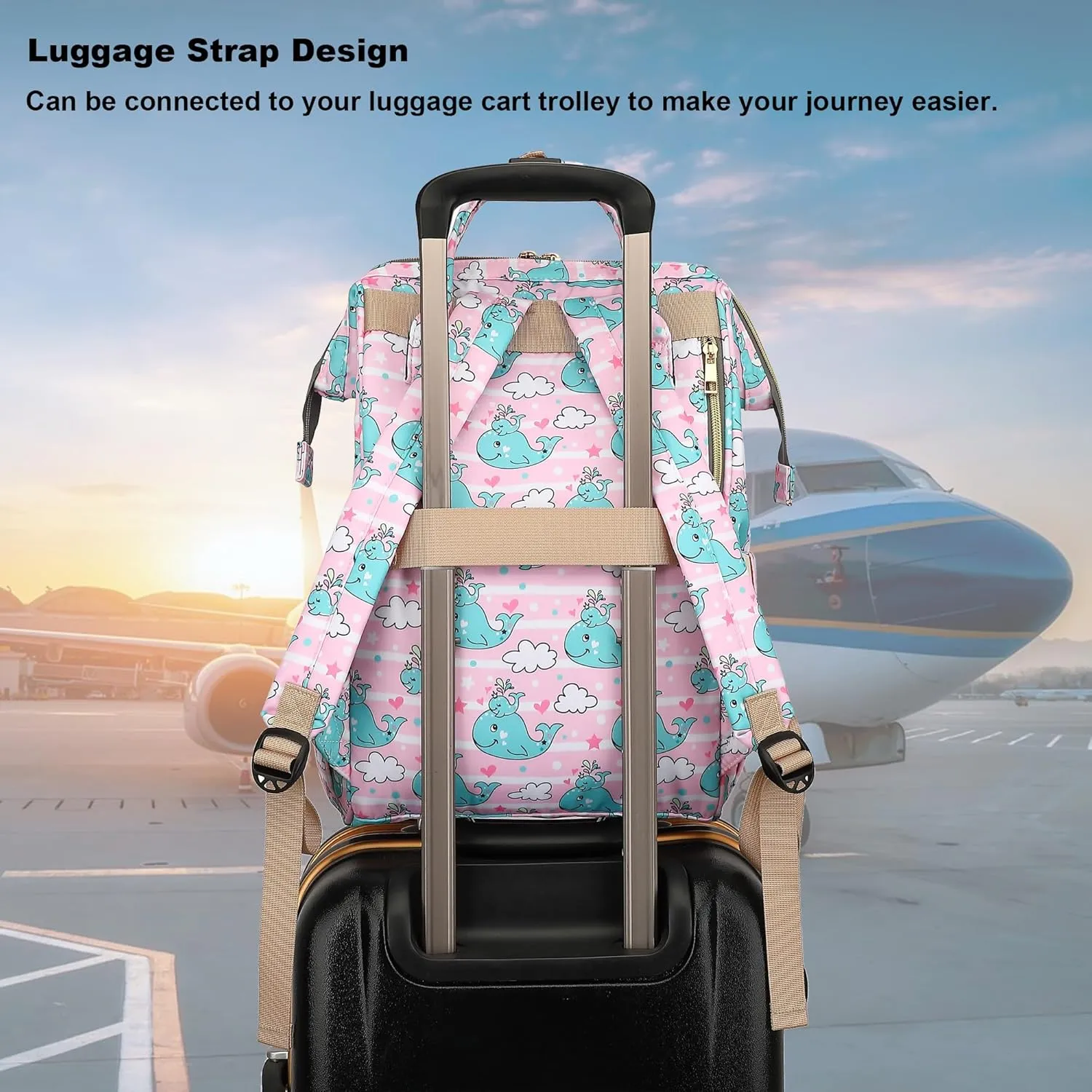 Laptop Backpack for Women Men, 15.6 inch College School Backpack Bookbag for Work/School/Travel/Business (Whale)