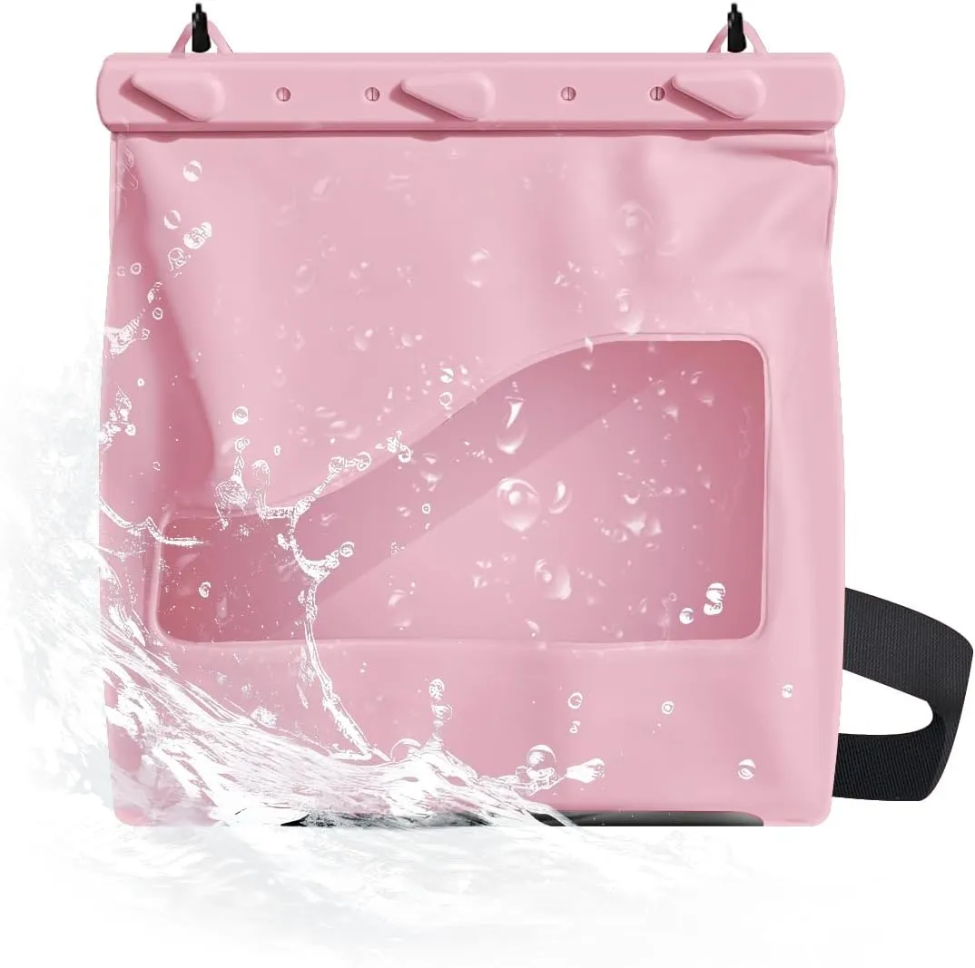 LAQ DESiGN STAYDRY Waterproof Dry Bag with Shoulder Strap for Kayaking, Fishing, Diving, Hiking, Camping, Beach Waterproof Bag, Secure Closure To Keep Your Valuables Dry-Large (Pink)