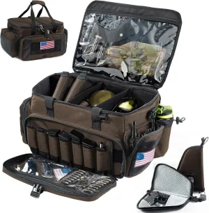 Large Pistol Range Bag Shooting - Tactical Gun Range Bag with Pistol Cases, Gun Bags for Handguns, Gun Bag for Men, Ammo Bag, Gun Carrying Duffle Bag for Gun Accessories