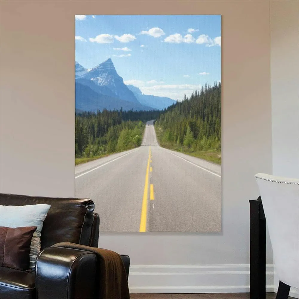 Large Wall Art Decor Scenic Road Banff Vertical Pictures Framed Canvas Wall Art for Living Room Bedroom Bathroom Artwork Paintings Kitchen 36x24