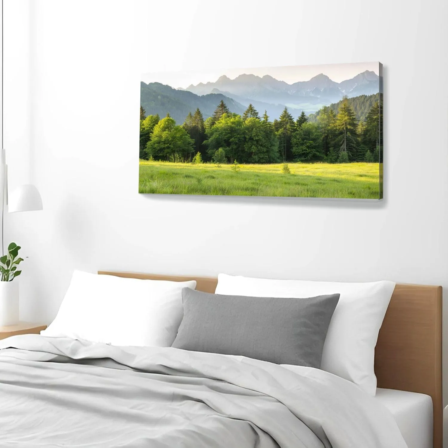 Large Wall Art Prints 20"x40" Typical alpine landscape Framed Canvas Wall Art Painting Artwork Poster Picture Wall Decor for Living Room Bedroom Hanging