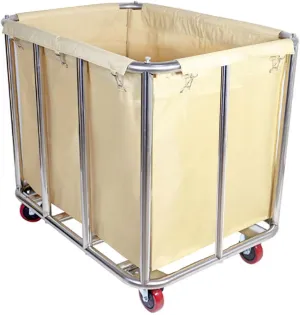 Laundry Cart for Commercial/Home,12 Bushels Heavy Duty Large Stainless Steel Rolling Laundry Basket with Wheels，for Laundry/Toys/Sundries Organizer and Storage,286LBS Load