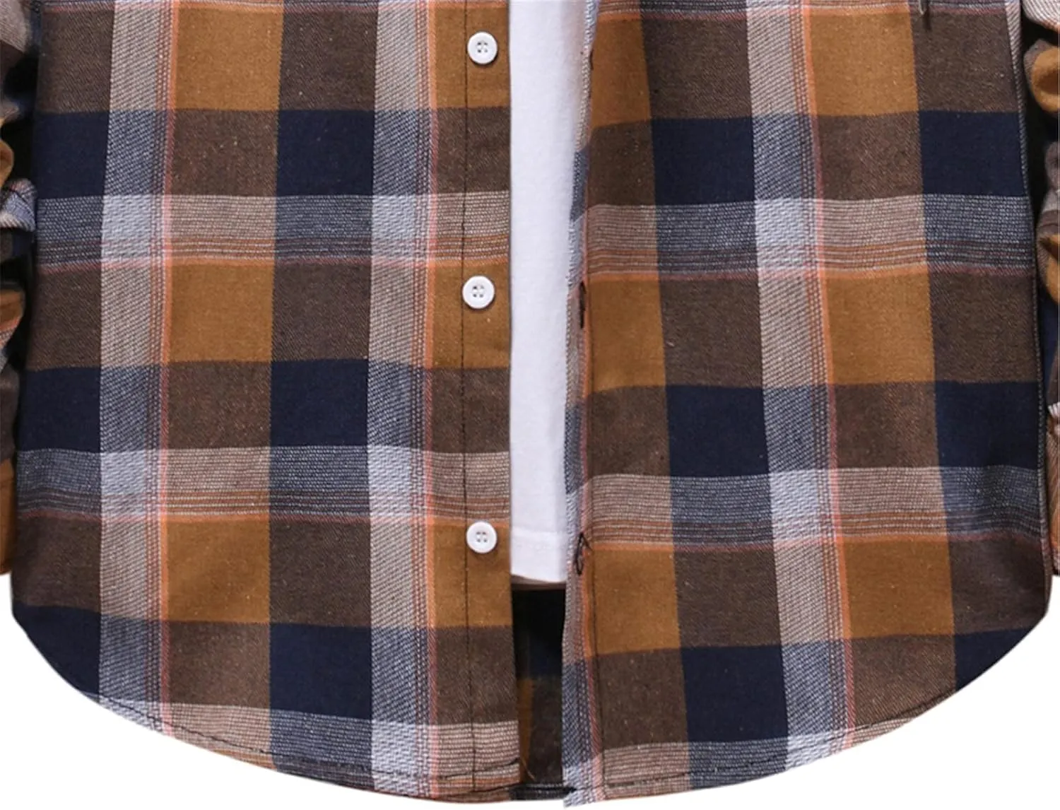 LCMTWX Mens Flannel Jacket Large Plaid Pocket Loose Coat Top Blouse with Hood for Men Casual Loose Thicken