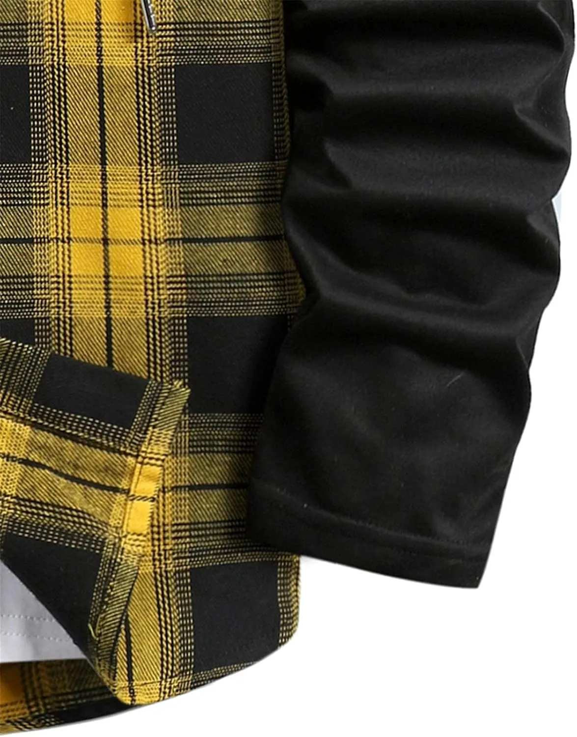 LCMTWX Men's Fleece Flannel Jackets Plaid Pocket Loose Coat Top Blouse Men Plus Size Big&Tall Mens Coat Lightweight Shirt