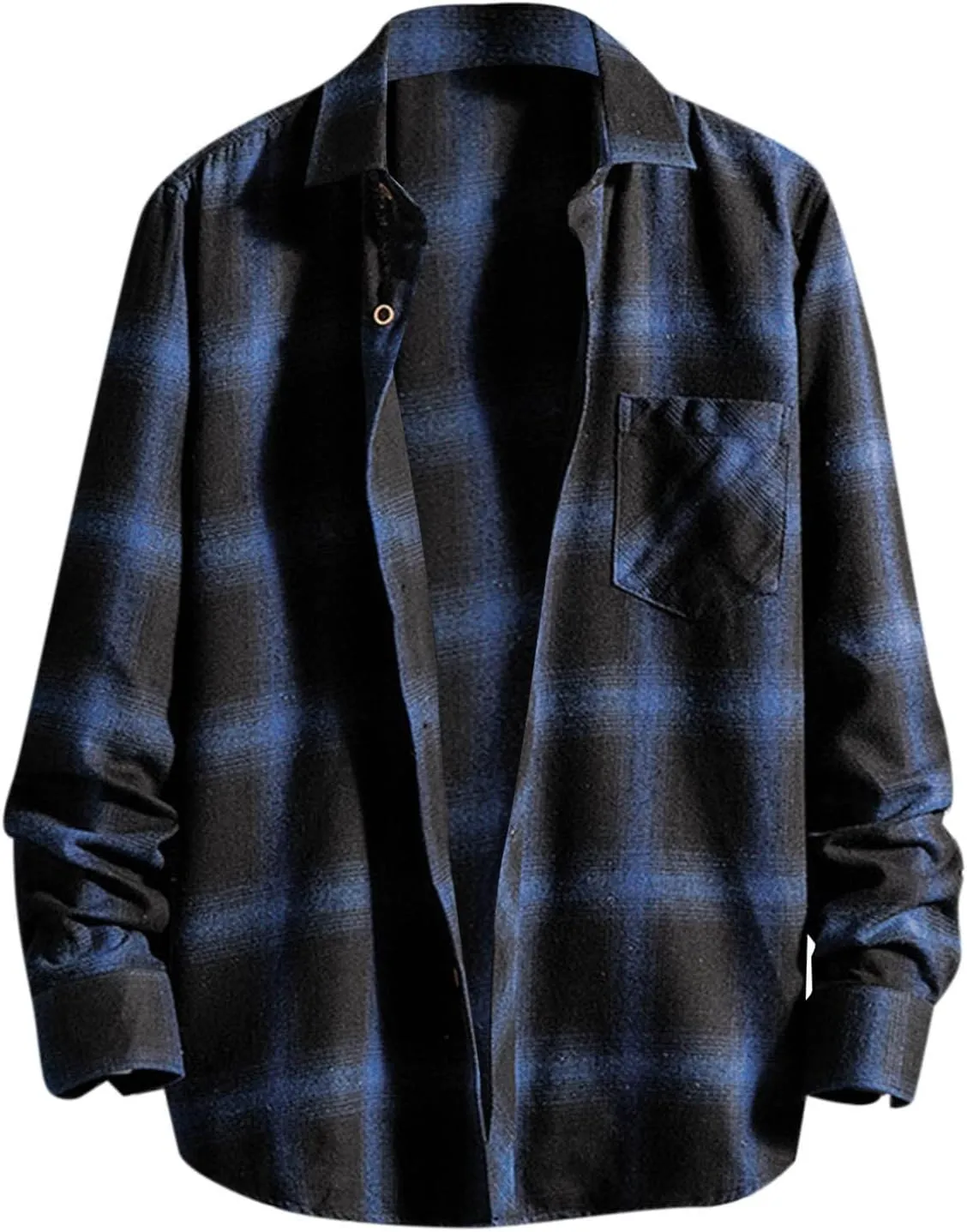 LCMTWX Men's Hooded Shirt Jacket Square Printing Lightweight Breathable Long Sleeve Lapel Formal Fleece Button Down Shirt