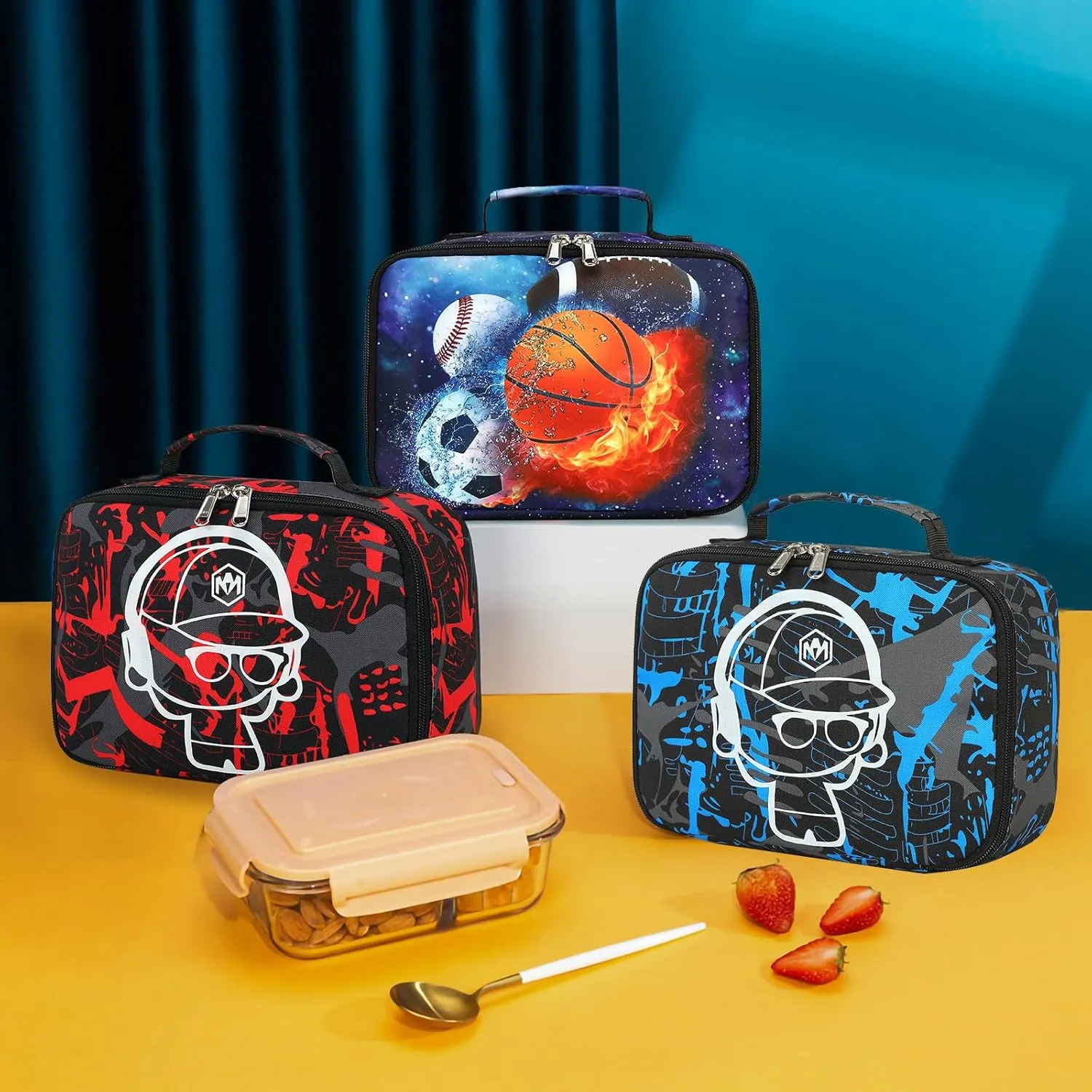 LEDAOU Lunch Bag Kids Insulated Lunch Box Girl Boy Insulated Reusable Lunch Bag for School Picnic Hiking Work