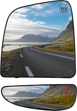 Left Side Upper and Lower Extension Long Arm Mirror Heated Convex Glass with Rear Holder for Ram ProMaster 1500 2500 3500 for 2010-2023, Driver Side View Mirror