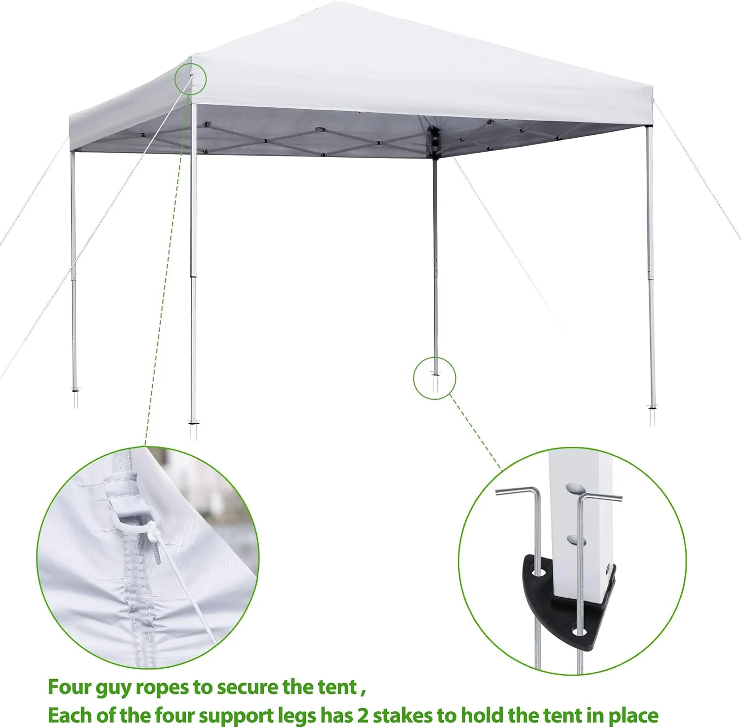 LEMY 10 x 10 Pop Up Canopy, Portable Commercial Party Instant Heavy Duty Canopy Tent, 300D Waterproof Adjustable Canopy w/Wheeled Carry Bag (White)