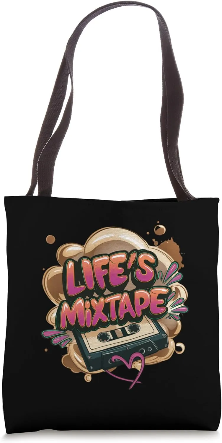 Life's Mixtape Old School Cassette Tape Retro Vibe Tote Bag