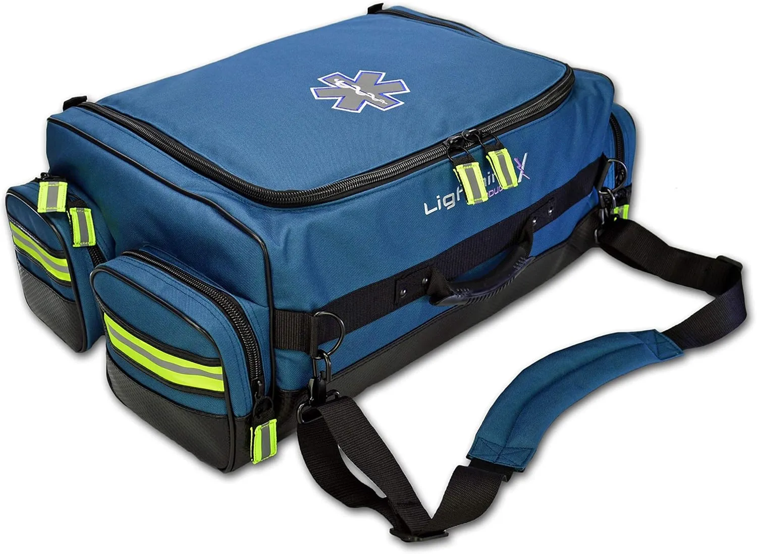 Lightning X Products Modular X-Tuff Oxygen Trauma Bag with Zip-Out Cylinder Pocket & Removable Pouches - Navy Blue