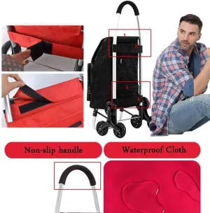 Lightweight, Shopping Cart Inflatable Wheeled Shopping Trolley Bag Heavy Duty Collapsible Rolling Cart