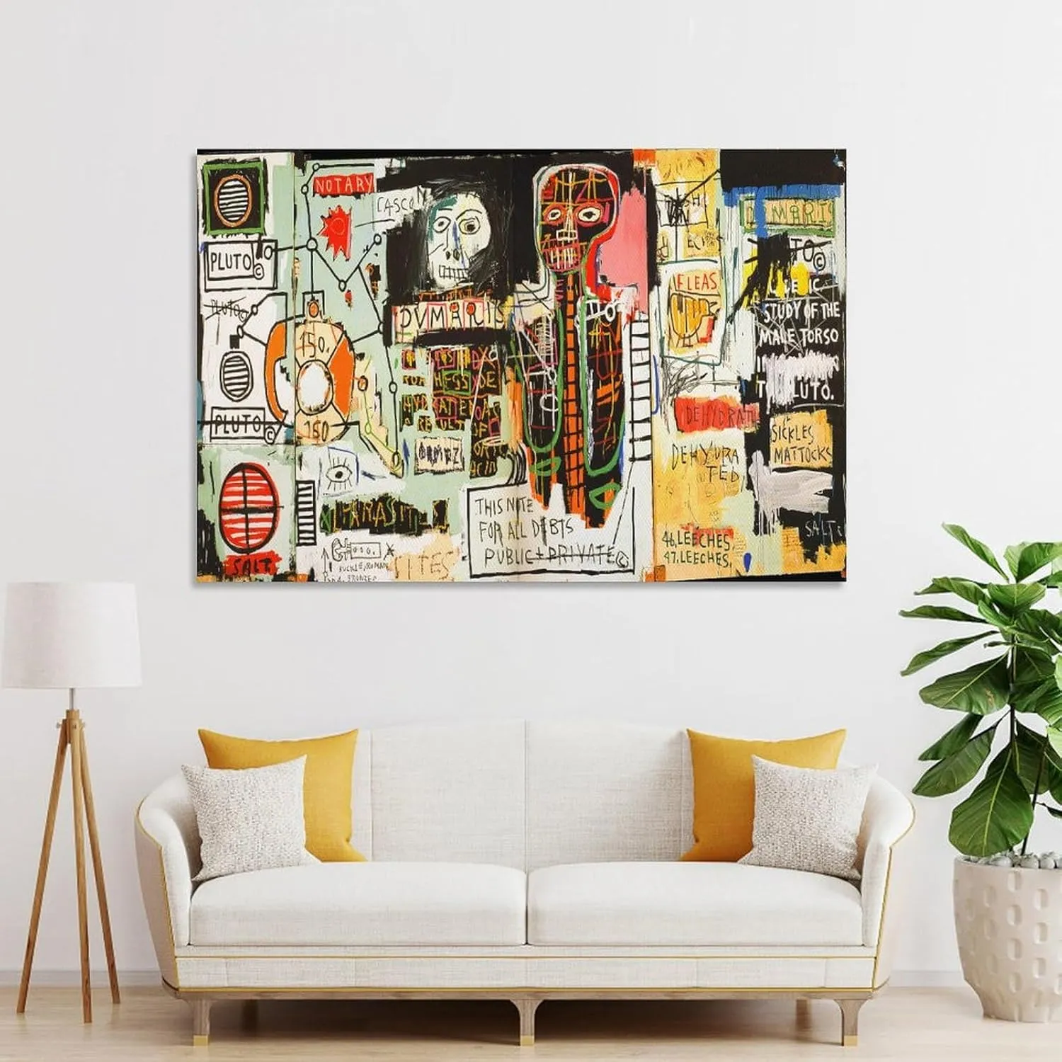 LINYISHU Jean-Michel Basquiat Poster Graffiti Street Notary Wall Art Poster Canvas Printing Decorative Painting; Unframe; 24x36inch(60x90cm)