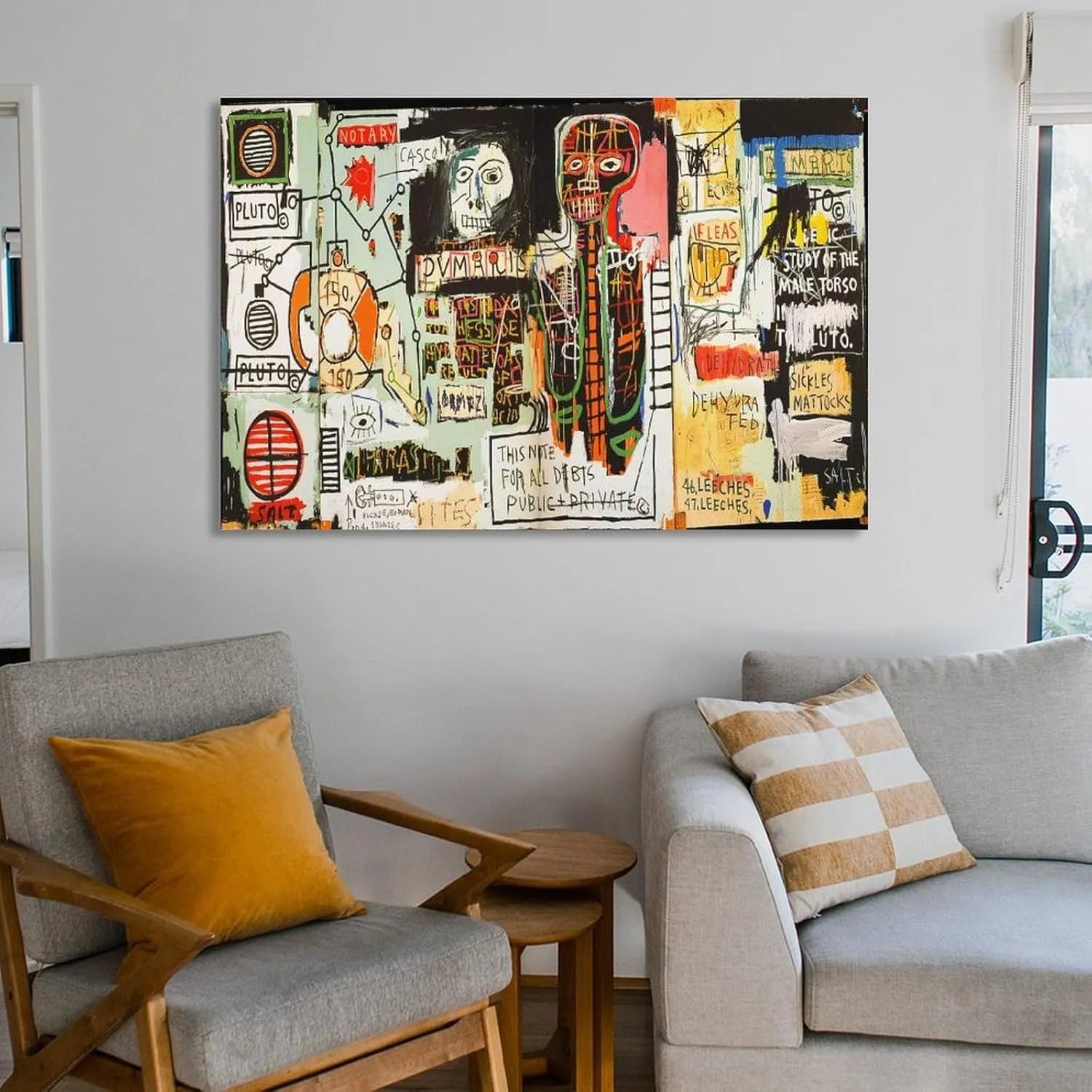 LINYISHU Jean-Michel Basquiat Poster Graffiti Street Notary Wall Art Poster Canvas Printing Decorative Painting; Unframe; 24x36inch(60x90cm)
