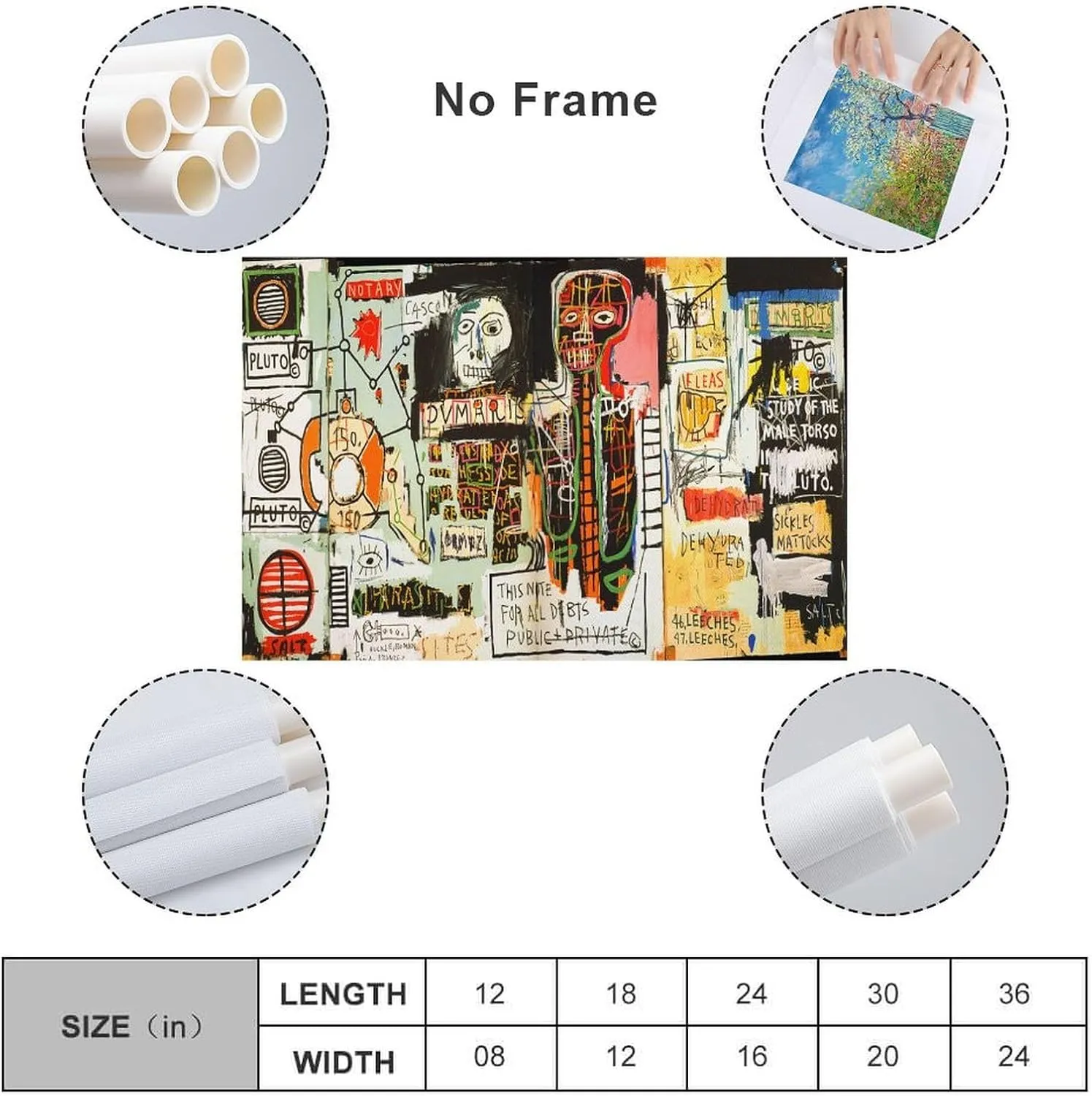 LINYISHU Jean-Michel Basquiat Poster Graffiti Street Notary Wall Art Poster Canvas Printing Decorative Painting; Unframe; 24x36inch(60x90cm)