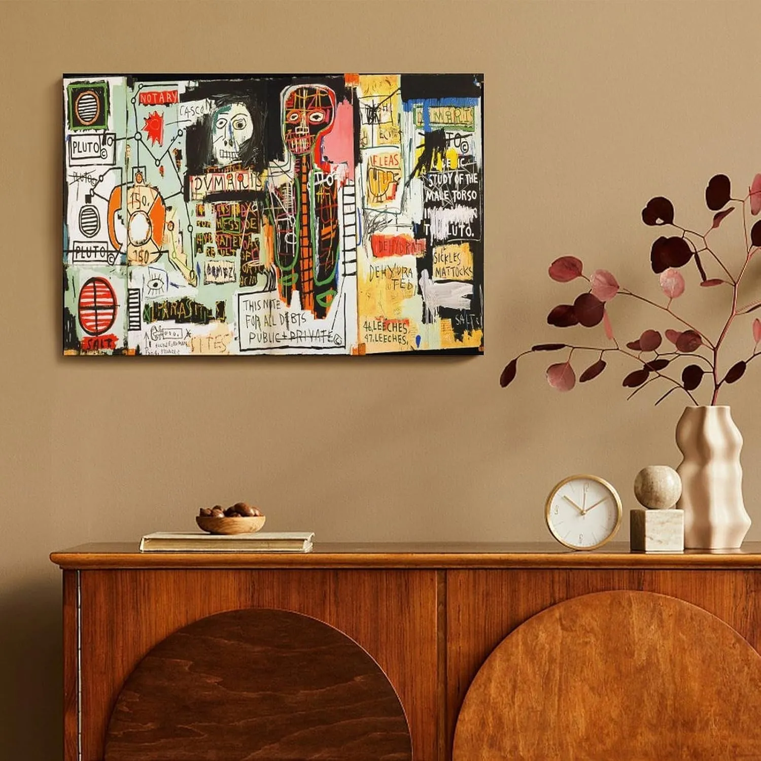 LINYISHU Jean-Michel Basquiat Poster Graffiti Street Notary Wall Art Poster Canvas Printing Decorative Painting; Unframe; 24x36inch(60x90cm)