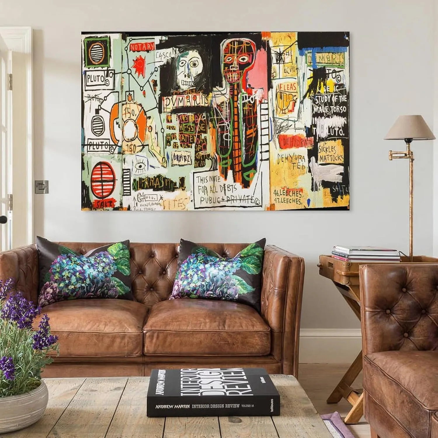 LINYISHU Jean-Michel Basquiat Poster Graffiti Street Notary Wall Art Poster Canvas Printing Decorative Painting; Unframe; 24x36inch(60x90cm)
