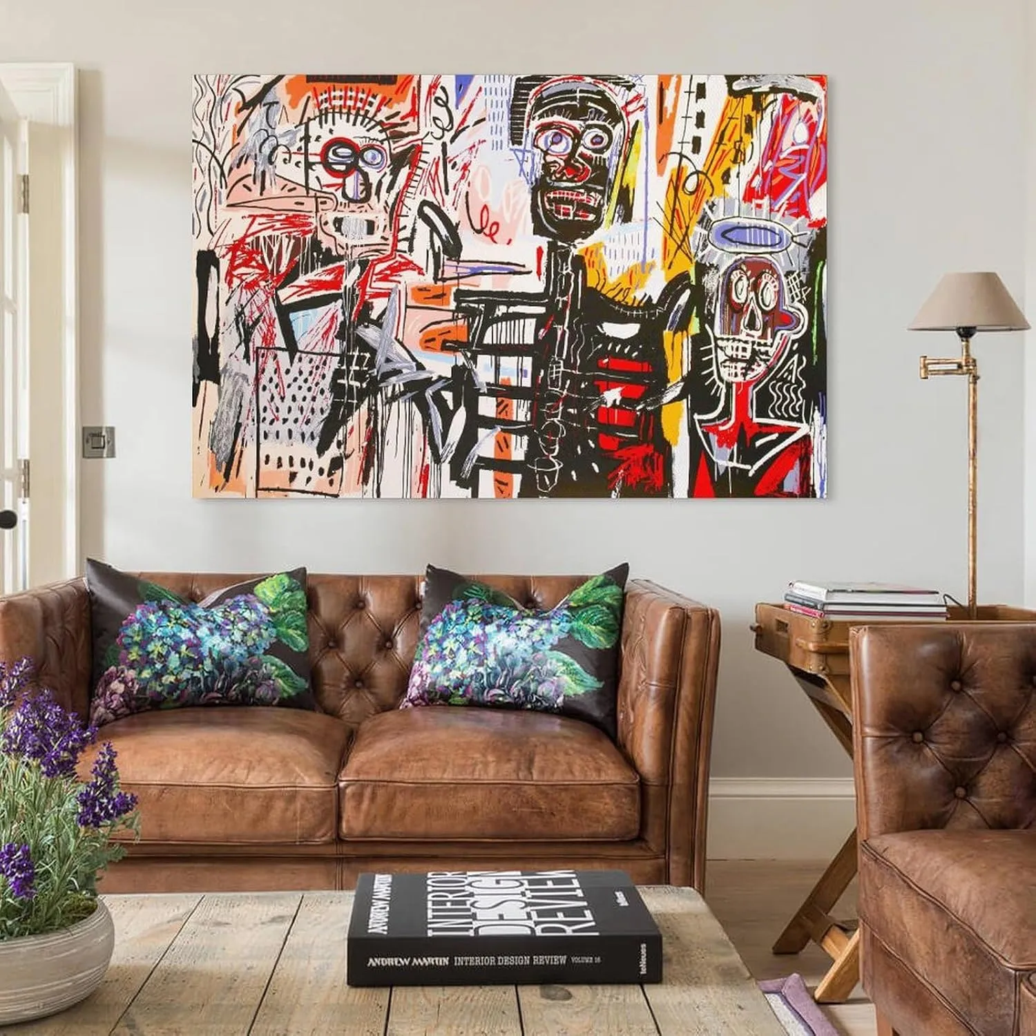 LINYISHU Jean-Michel Basquiat Poster Graffiti Street Philistines Wall Art Poster Canvas Printing Decorative Painting; Unframe; 12x18inch(30x45cm)