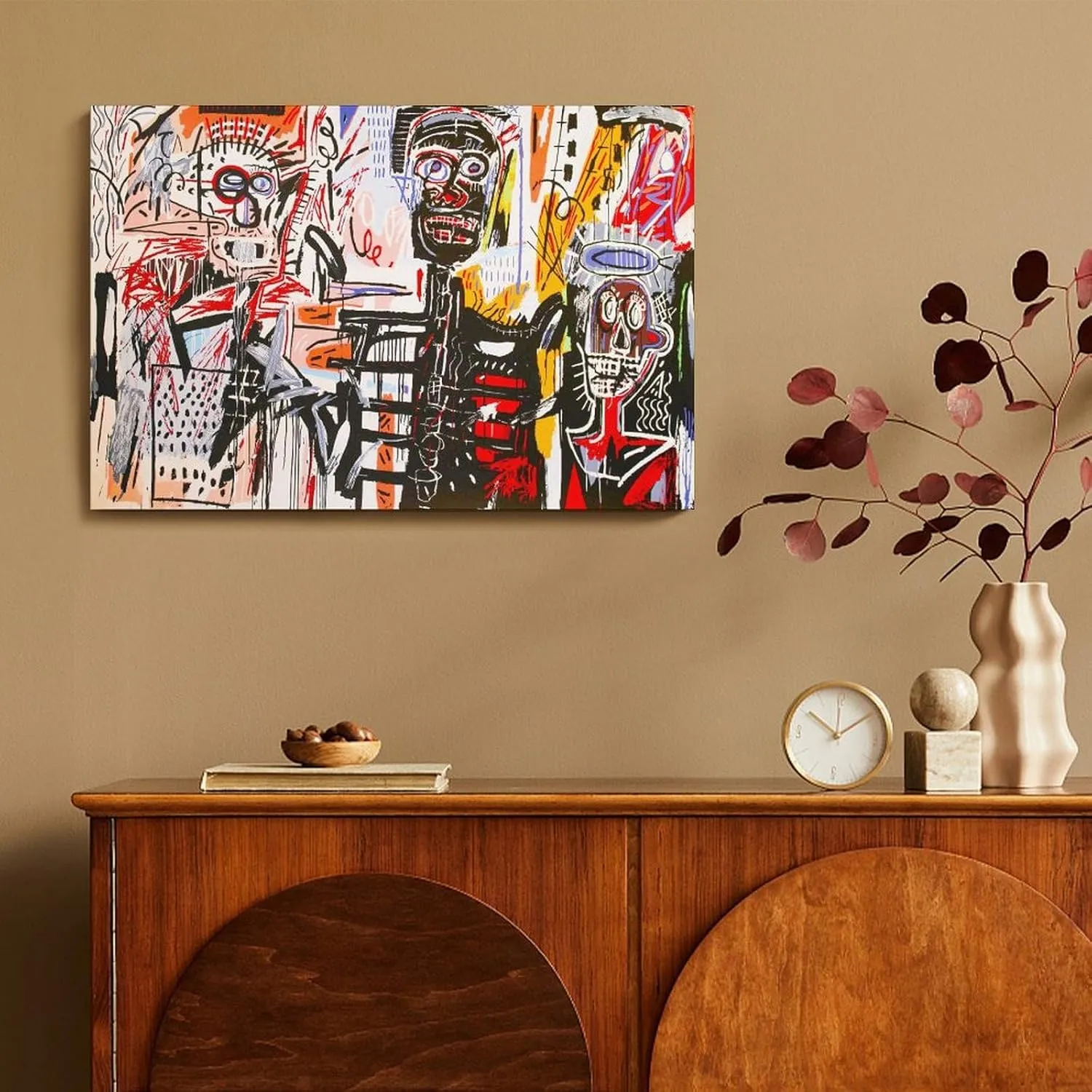 LINYISHU Jean-Michel Basquiat Poster Graffiti Street Philistines Wall Art Poster Canvas Printing Decorative Painting; Unframe; 12x18inch(30x45cm)