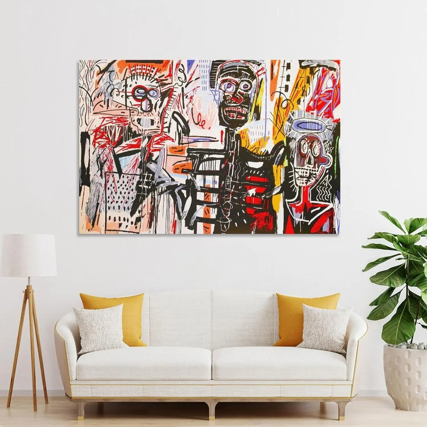LINYISHU Jean-Michel Basquiat Poster Graffiti Street Philistines Wall Art Poster Canvas Printing Decorative Painting; Unframe; 12x18inch(30x45cm)