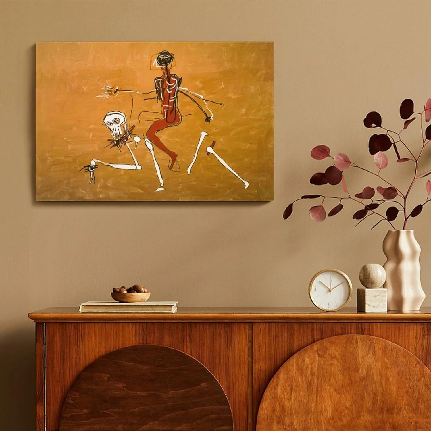 LINYISHU Jean-Michel Basquiat Poster Graffiti Street Riding with Death Wall Art Poster Canvas Printing Decorative Painting; Unframe; 24x36inch(60x90cm)
