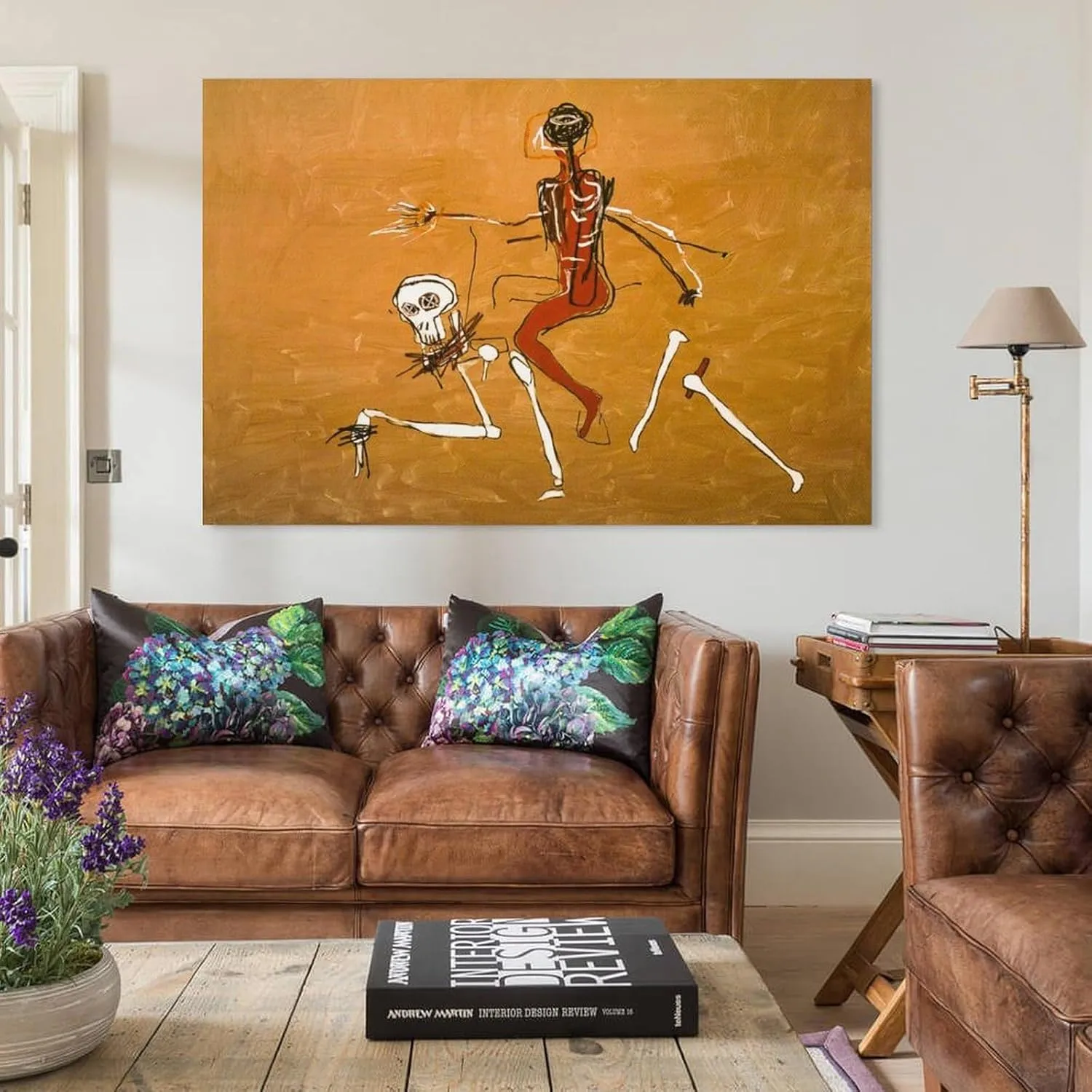 LINYISHU Jean-Michel Basquiat Poster Graffiti Street Riding with Death Wall Art Poster Canvas Printing Decorative Painting; Unframe; 24x36inch(60x90cm)