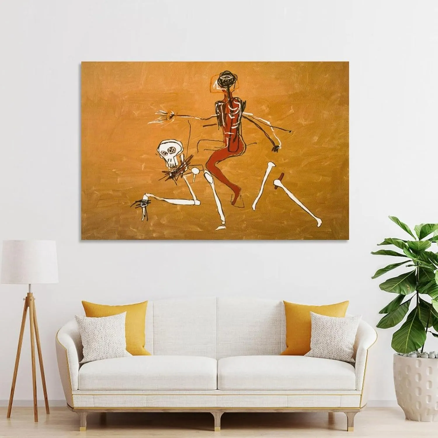 LINYISHU Jean-Michel Basquiat Poster Graffiti Street Riding with Death Wall Art Poster Canvas Printing Decorative Painting; Unframe; 24x36inch(60x90cm)