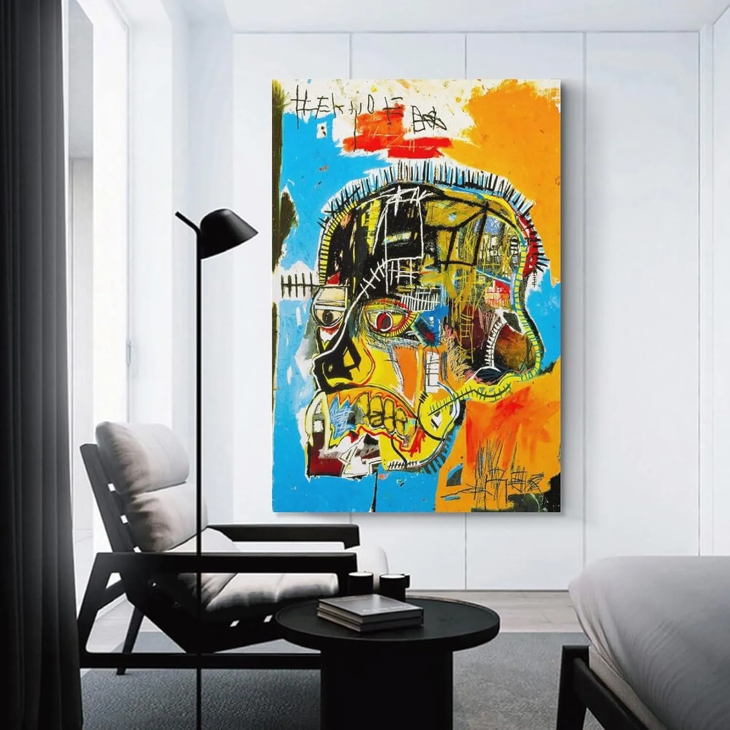 LINYISHU Jean-Michel Basquiat Poster Graffiti Street Skull Wall Art Poster Canvas Printing Decorative Painting; Unframe; 24x36inch(60x90cm)