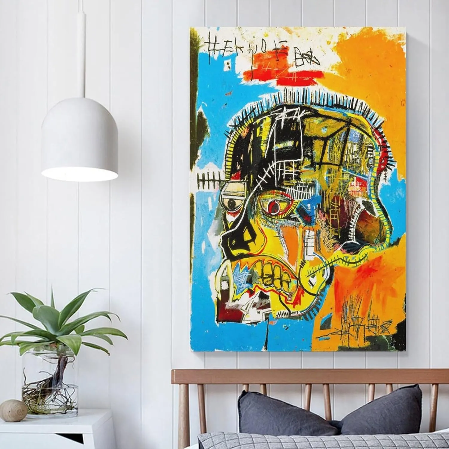 LINYISHU Jean-Michel Basquiat Poster Graffiti Street Skull Wall Art Poster Canvas Printing Decorative Painting; Unframe; 24x36inch(60x90cm)