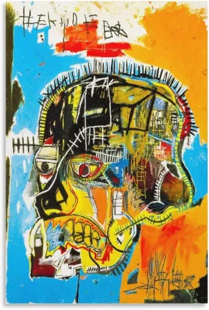 LINYISHU Jean-Michel Basquiat Poster Graffiti Street Skull Wall Art Poster Canvas Printing Decorative Painting; Unframe; 24x36inch(60x90cm)