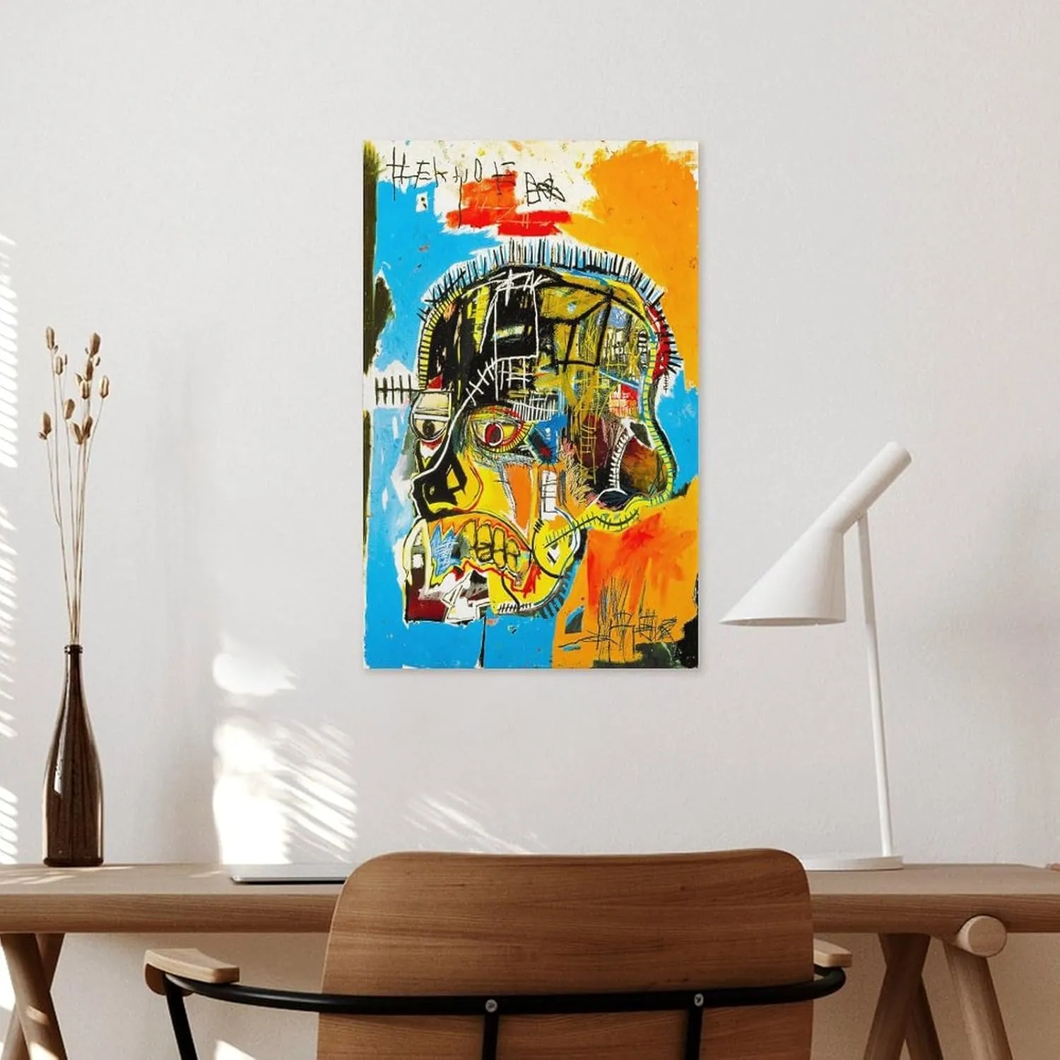 LINYISHU Jean-Michel Basquiat Poster Graffiti Street Skull Wall Art Poster Canvas Printing Decorative Painting; Unframe; 24x36inch(60x90cm)