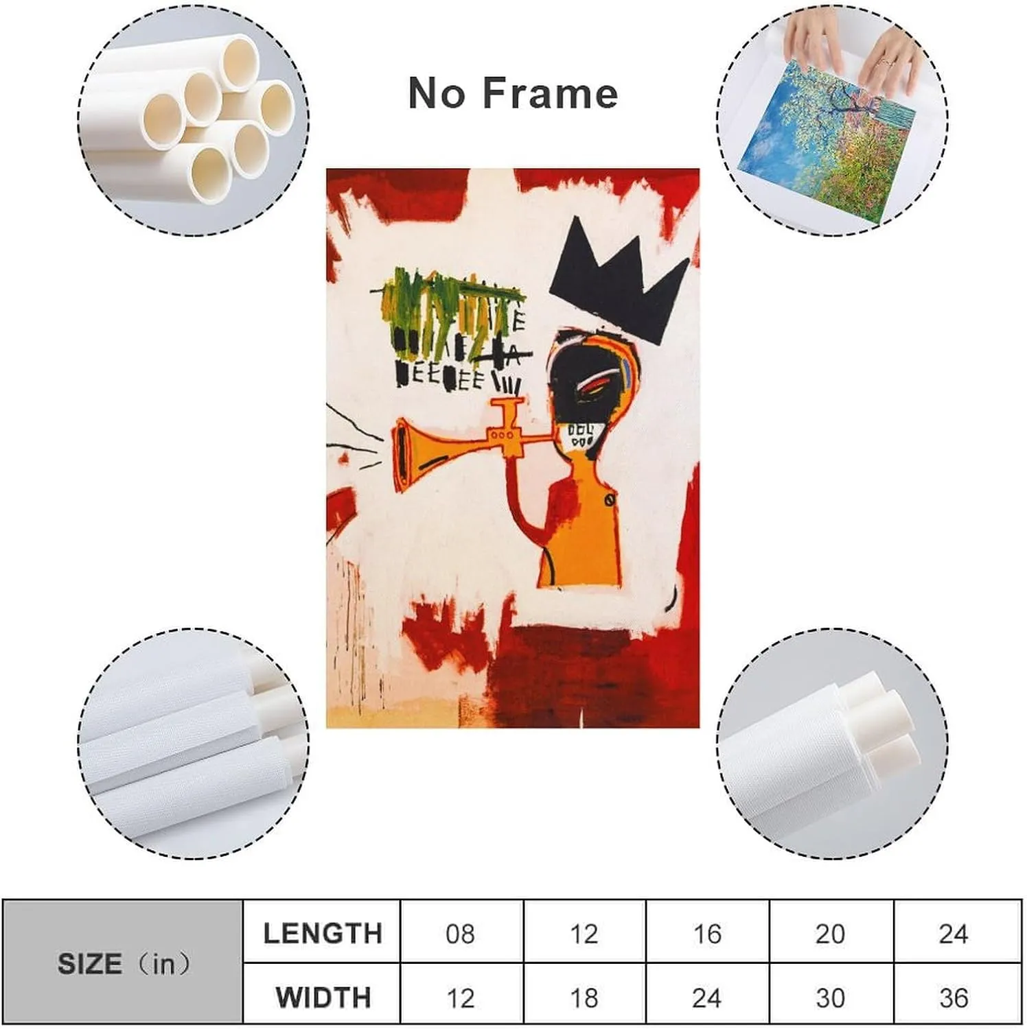 LINYISHU Jean-Michel Basquiat Poster Graffiti Street Trumpet Wall Art Poster Canvas Printing Decorative Painting; Unframe; 24x36inch(60x90cm)