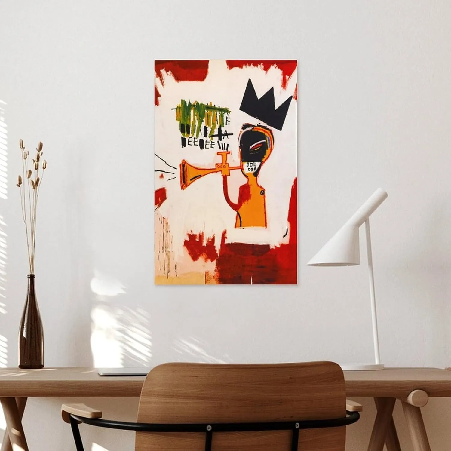 LINYISHU Jean-Michel Basquiat Poster Graffiti Street Trumpet Wall Art Poster Canvas Printing Decorative Painting; Unframe; 24x36inch(60x90cm)