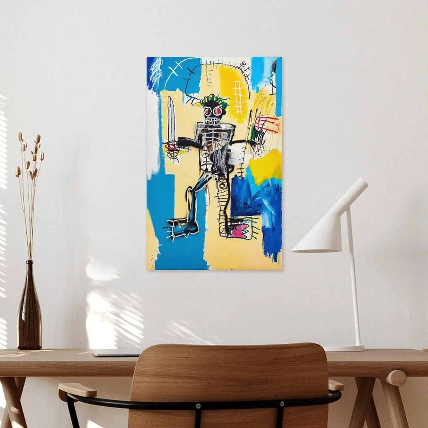 LINYISHU Jean-Michel Basquiat Poster Graffiti Street Warrior Wall Art Poster Canvas Printing Decorative Painting; Unframe; 24x36inch(60x90cm)