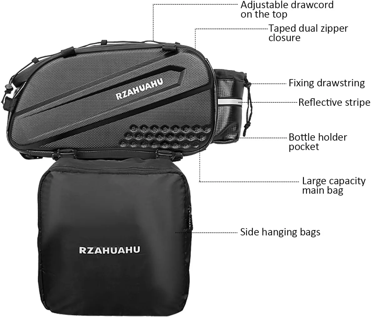 Lixada Bicycle Pannier Bag Waterproof Bike Rear Rack Bag Portable Bike Seat Carrier Bag Road Bike Storage Bag