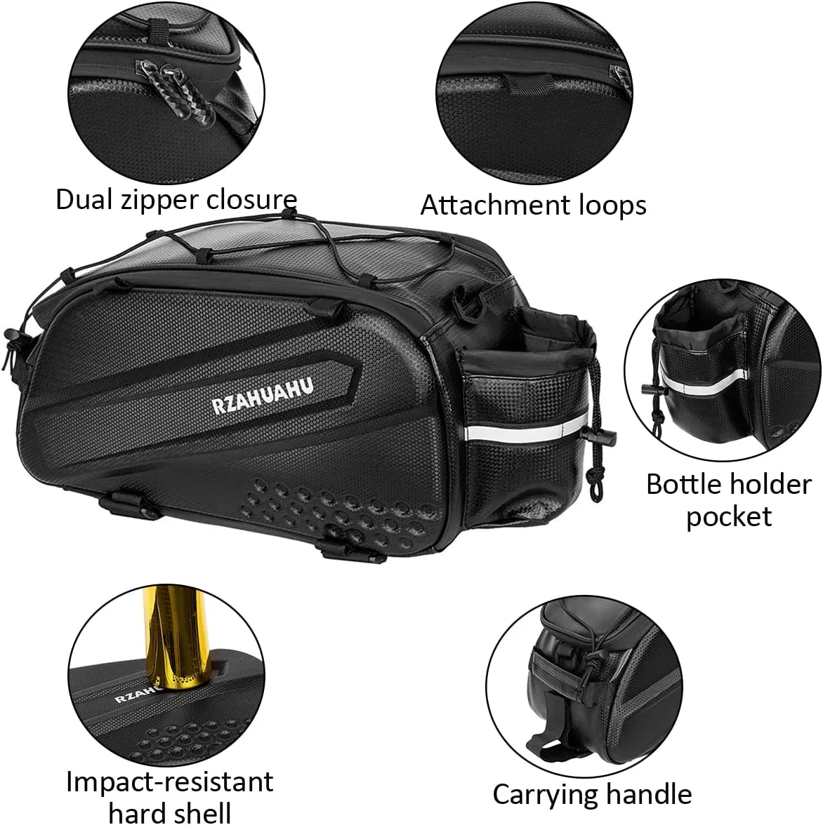 Lixada Bicycle Pannier Bag Waterproof Bike Rear Rack Bag Portable Bike Seat Carrier Bag Road Bike Storage Bag