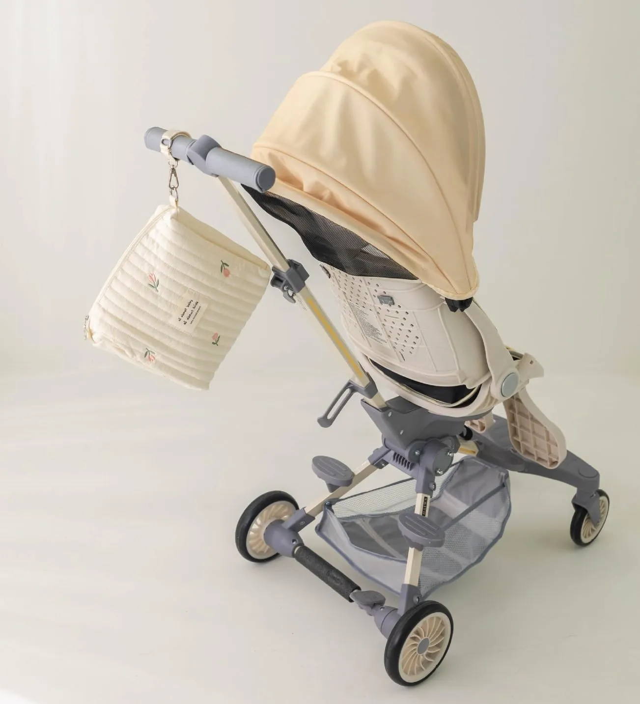 Lmbabter Baby Stroller Storage Bag Diaper Bag Infant Carriages Diaper Organizer Pouches Embroidered Mommy Bag for Outdoor