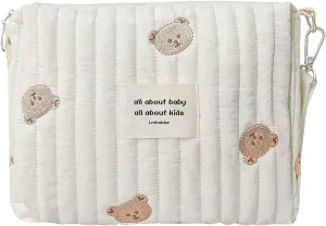 Lmbabter Baby Stroller Storage Bag Diaper Bag Infant Carriages Diaper Organizer Pouches Embroidered Mommy Bag for Outdoor
