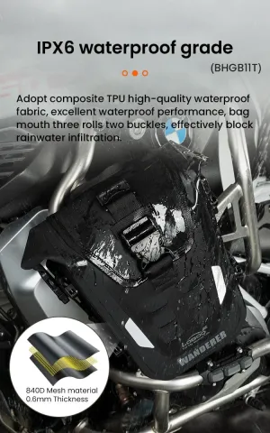 Loboo 2PCS Motorcycle Front Bumper Bag, 6L Fully Waterproof Motorcycle Bumper Bag Side Bag，Full Waterproof Moto Saddle Compatible with Most Protective Bar Installations on The Market(BHGB11T)