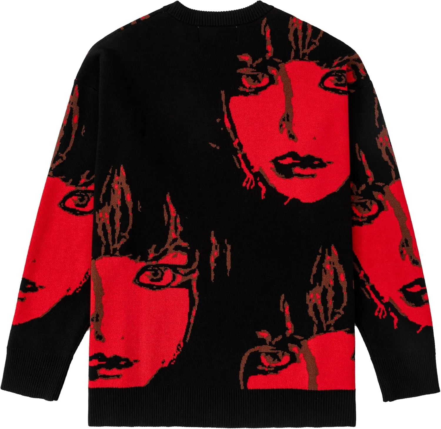 Long Sleeve Anime Knitted Streetwear Sweater Graphic Hip Hop Harajuku Vintage Knit Sweaters