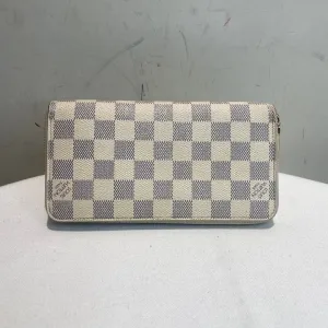 LOUIS VUITTON Damier Azur Long Wallet Ivory Checkered Canvas